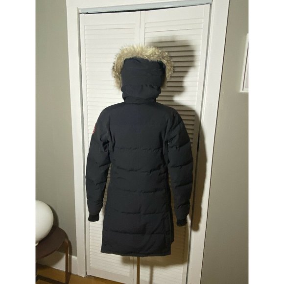 Canada Goose Shelburne Down Women’s NAVY Parka Coyote Fur Trim S/P - Picture 7 of 12